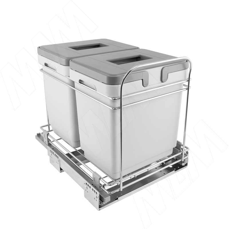 PARTNER Система для утилизации мусора (2 ведра по 15 литров), направляющие Hettich плавного закрывания